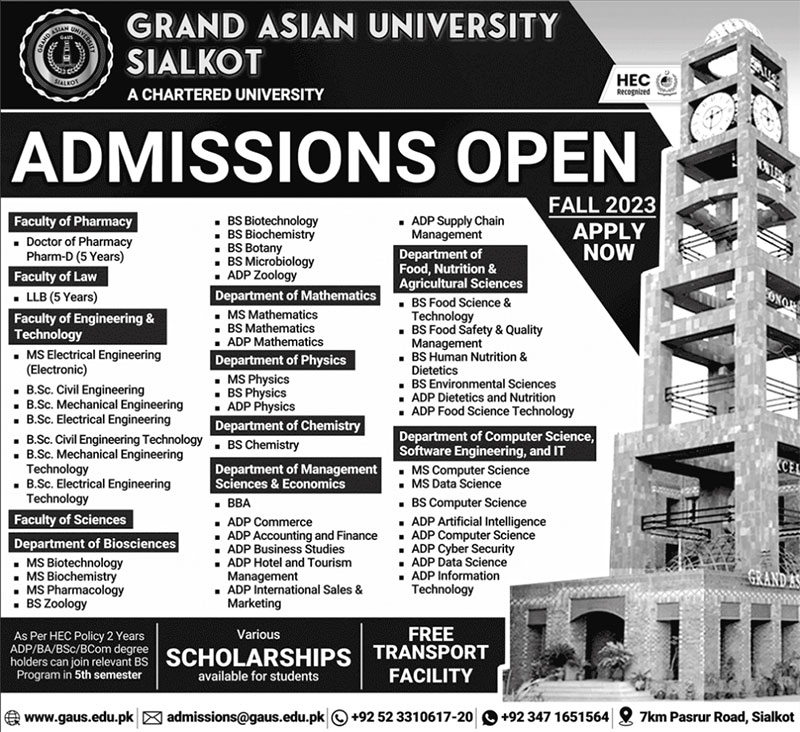 Grand-Asian-University-Sialkot-Fall-Admission-Advertisement